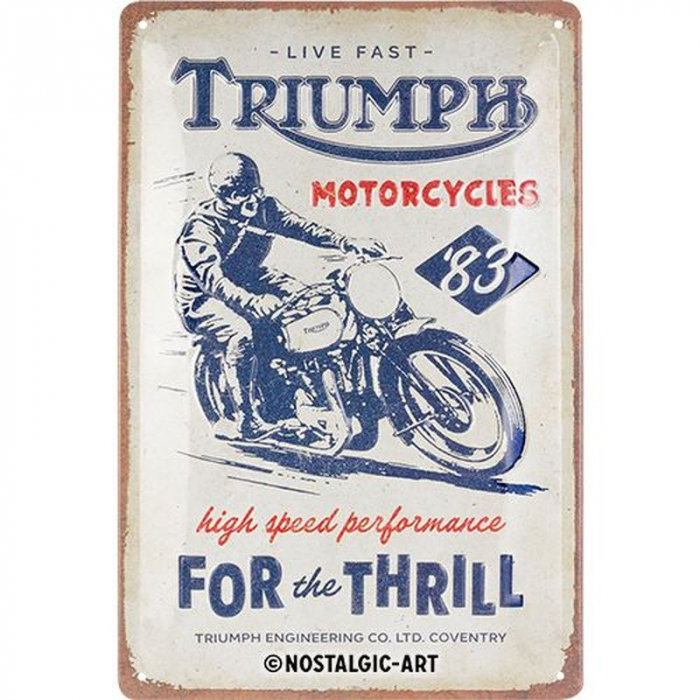 Blechschild Triumph Thrill 1